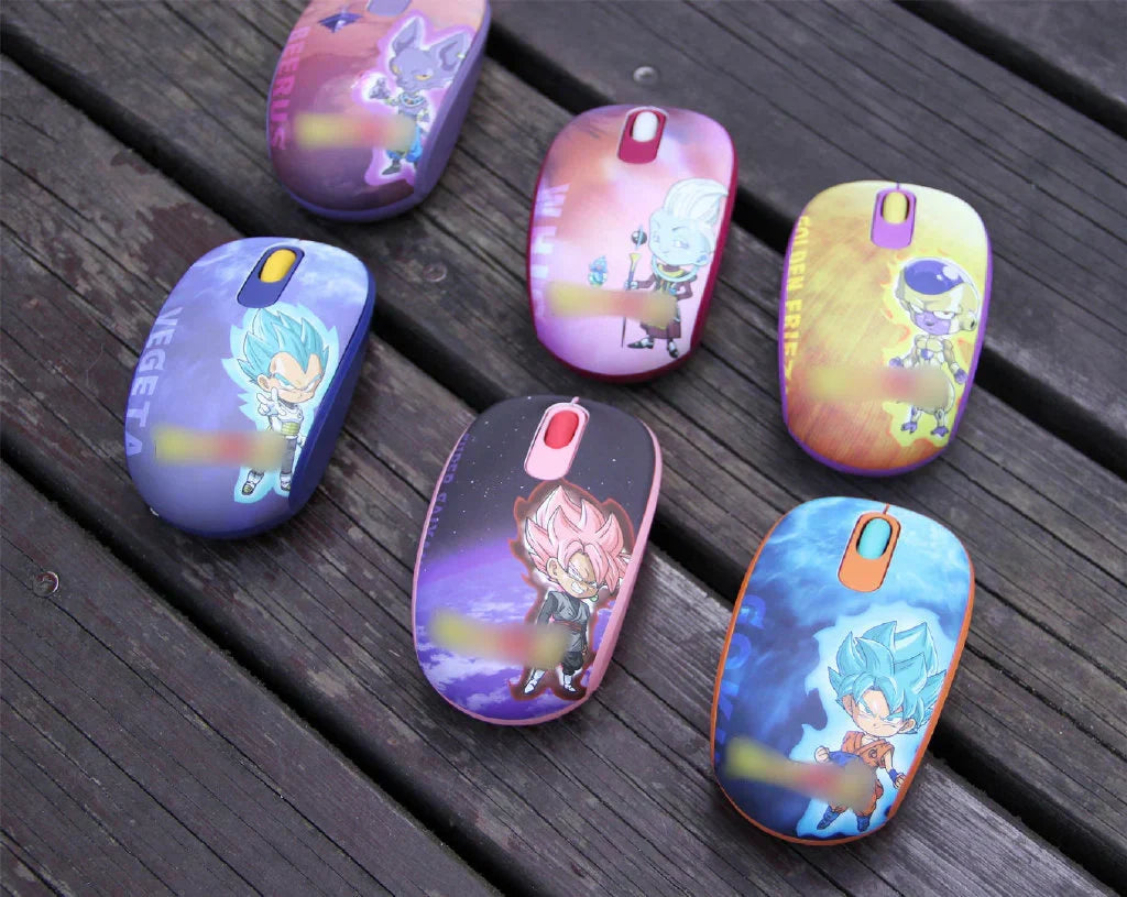 Souris sans fil Son Goku/Frieza/Whis/Beerus 2.4G pour jeux de bureau
