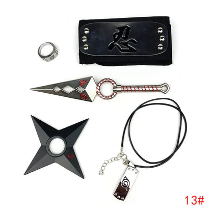 Sasuke 1:1 kovový kunai shuriken prsten čelenka náhrdelník oblek