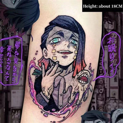 Tanjirou/Nezuko/Zenitsu/Inosuke colle une pâte de tatouage de bras de fleur imperméable à l'eau de cuisse