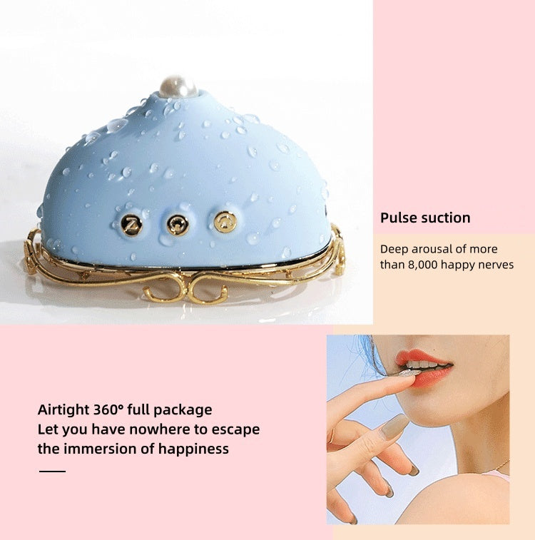 Vintage Landline Phone Shape Women Personal Wellness Massager Set with Suction Vibration Heating Nipple Clamp Modes Silicone Adult Intimate Care Device Waterproof Rechargeable