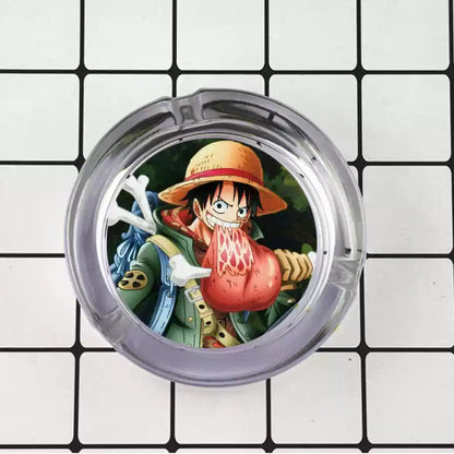 Ruffy/Zoro/Sanji Glasaschenbecher – Setzen Sie die Segel auf rauchigen Meeren