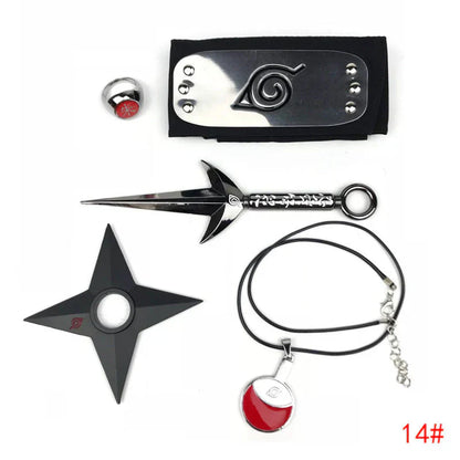 Sasuke 1:1 kovový kunai shuriken prsten čelenka náhrdelník oblek