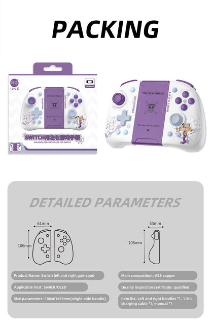 Gamepad Nika Luffy con luces ajustables, controladores inalámbricos Bluetooth para mano izquierda y derecha