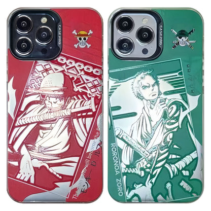 Silikonové antikolizní pouzdro Luffy/Zoro na iPhone
