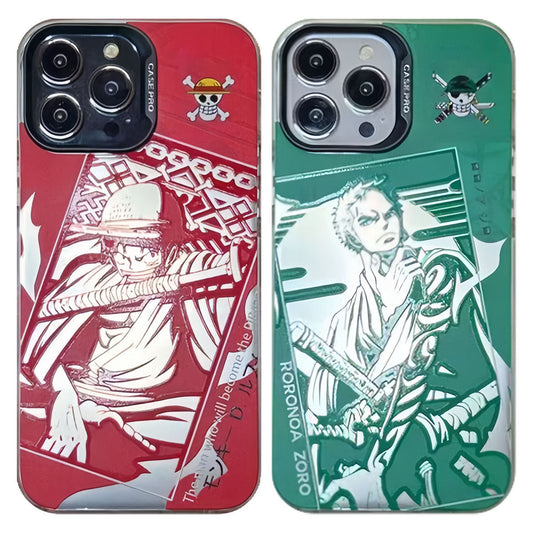 Silikonové antikolizní pouzdro Luffy/Zoro na iPhone