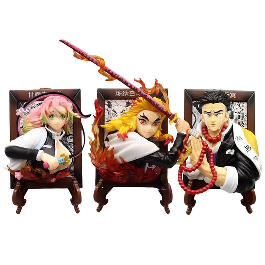 Demon Slayer Kyojuro Mitsuri Gyomei Marco Busto Figura, Anime Hashira Marco de Fotos Estatua Coleccionable