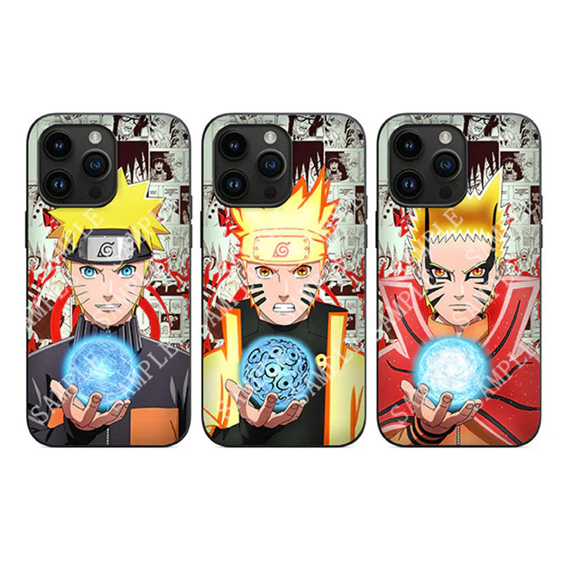 Uzumaki/Luffy/Tanjirou 3D-variation Apple silikone stødsikkert telefoncover