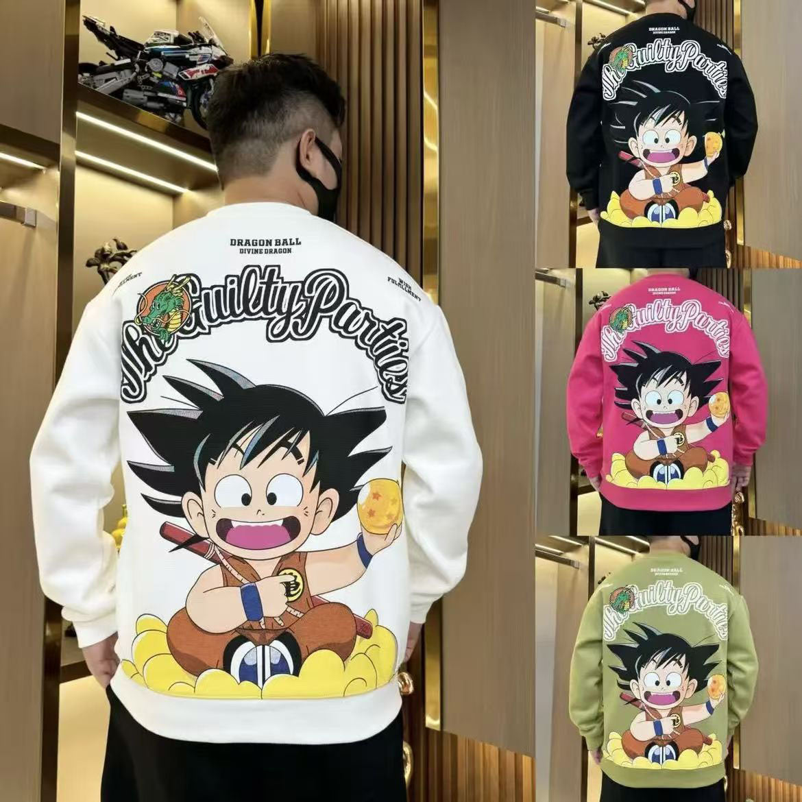 سترة Son Goku Vintage ذات القلنسوة ذات الرقبة الدائرية - إعادة النظر في نمط الرسوم المتحركة الكلاسيكي