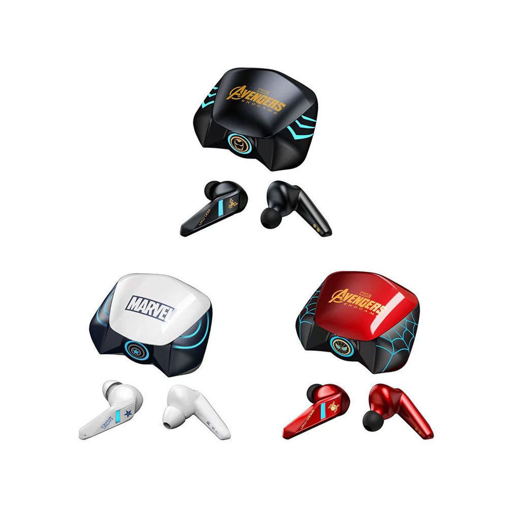 Marvel Spider-Man Iron Man Captain America Gaming-øretelefoner, Marvel TWS trådløse hovedtelefoner med LED-lys