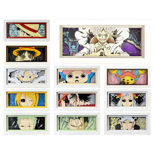Decoración de marco de fotos de personajes tridimensionales de Luffy/Ace/Zoro