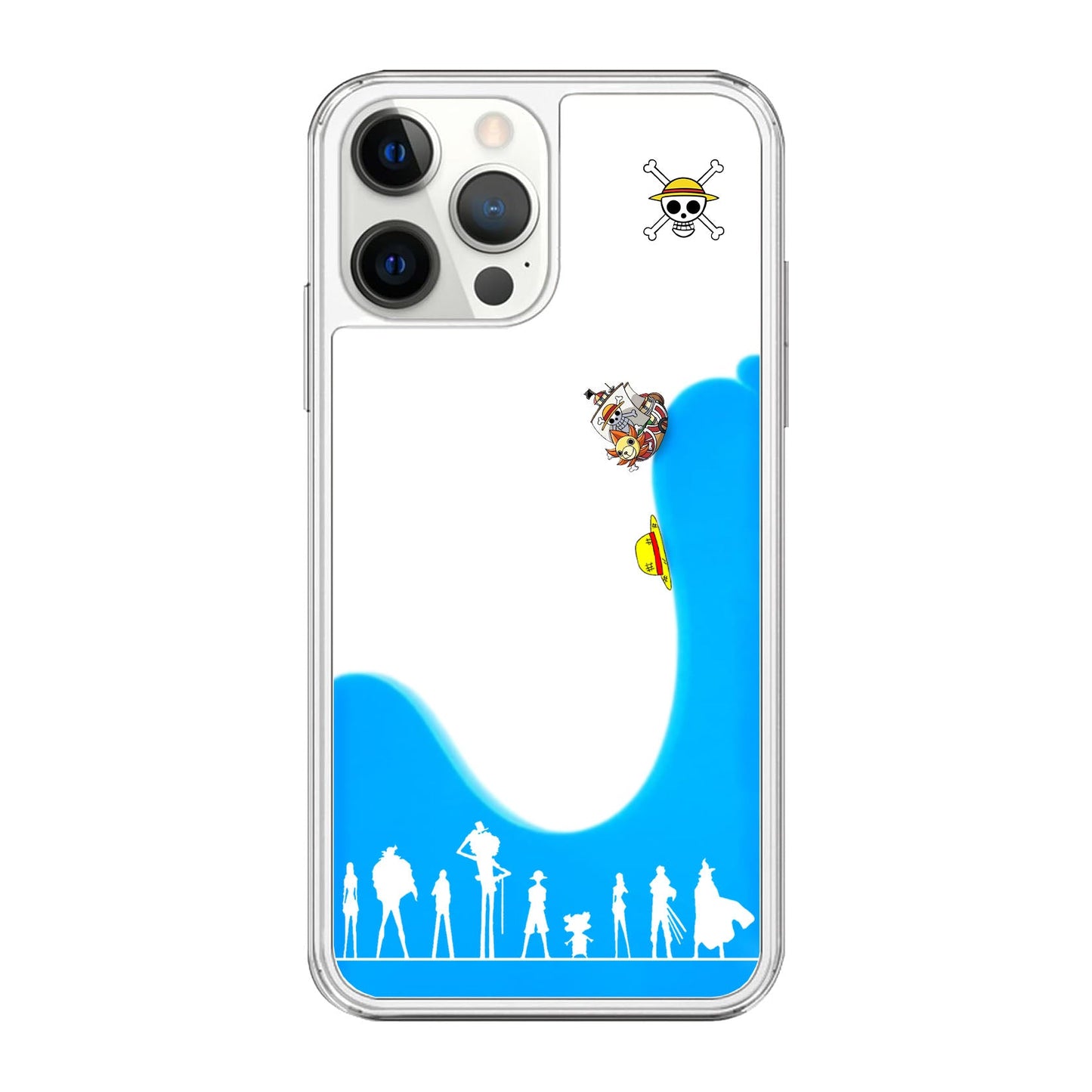 Anime-themed Lufyy's "Thousand Sunny" and the Straw Hat Liquid Flow Anti-Collision Mobile Phone Case (11-17 Pro Max)