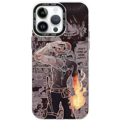 One Piece Portgas D. Ace Manga Print telefoncover, Neon Outline iPhone cover