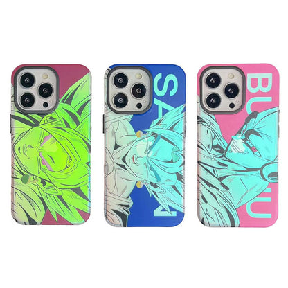 Funda de teléfono de silicona resistente a golpes para iPhone Goku/Vegeta/Buu