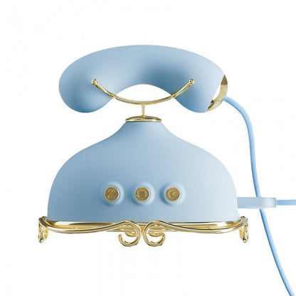 Vintage Landline Phone Shape Women Personal Wellness Massager Set with Suction Vibration Heating Nipple Clamp Modes Silicone Adult Intimate Care Device Waterproof Rechargeable