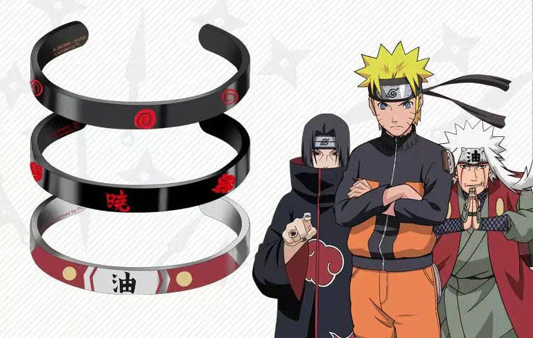 Bracelets en métal secondaire Jiraiya/Itachi (diamètre interne 64 mm x 8 mm)
