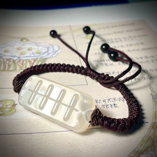 Pain/Itachi handgeschnitztes natürliches Achat-Kristall-Jade-Armband, Handkarte