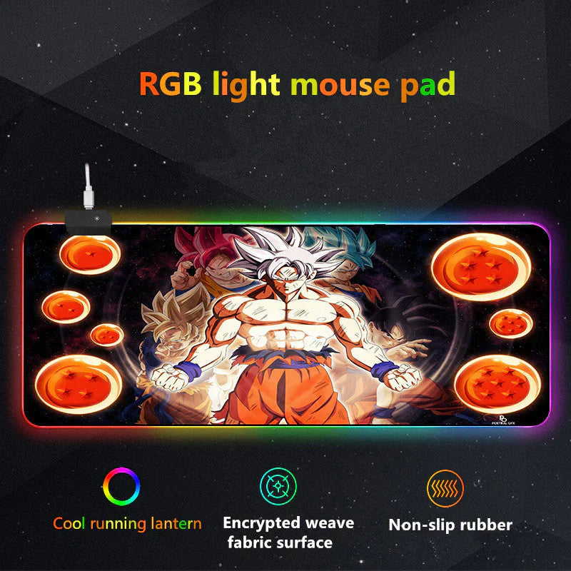 tapis de souris épais à sept couleurs changeantes, lumière LED, clavier de jeu