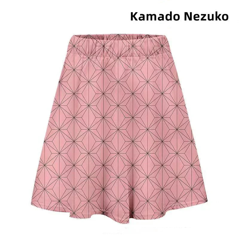 tanjiro/nezuko Άνετη απαλή φούστα με μοτίβο χαρακτήρα