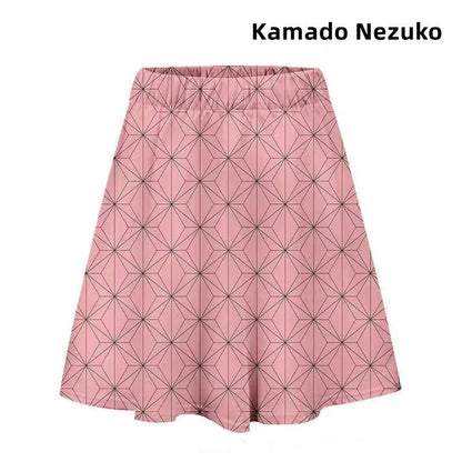 tanjiro/nezuko Άνετη απαλή φούστα με μοτίβο χαρακτήρα