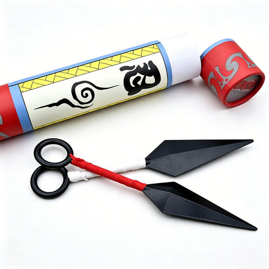 Naruto Uzumaki Ninja Kunai Cosplay Prop, Metal Kunai med rulleemballage