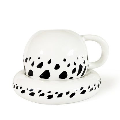 One Piece Trafalgar Law Hat Shaped Ceramic Mug, Anime Coffee Cup with Saucer