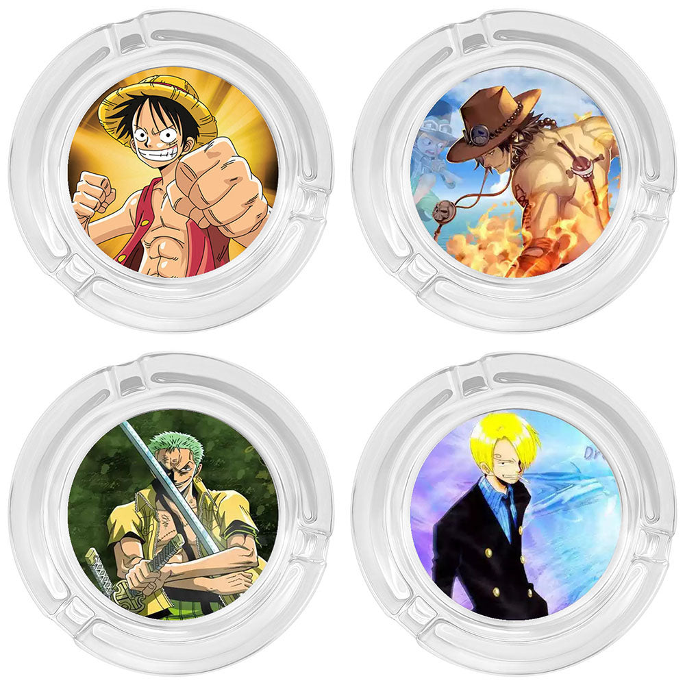 Ruffy/Zoro/Sanji Glasaschenbecher – Setzen Sie die Segel auf rauchigen Meeren