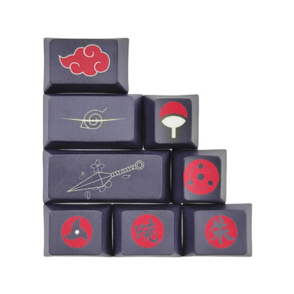 Naruto Akatsuki & Sharingan Keycaps Set - Anime Artisan Keycaps til mekanisk tastatur
