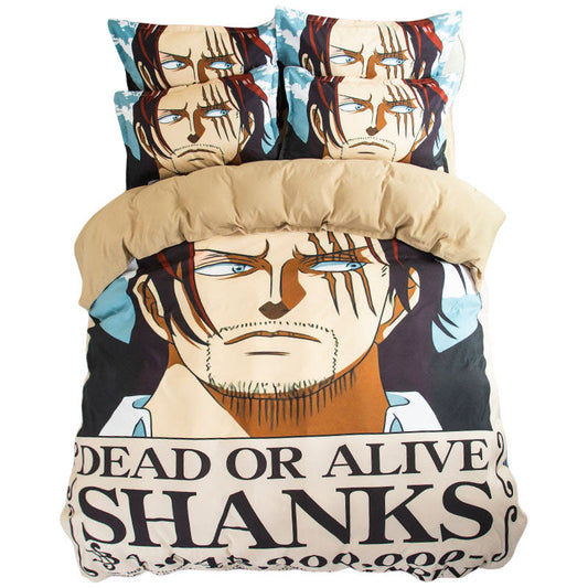 Βαμβακερά κλινοσκεπάσματα Luffy/Shanks Σετ 4 τεμαχίων