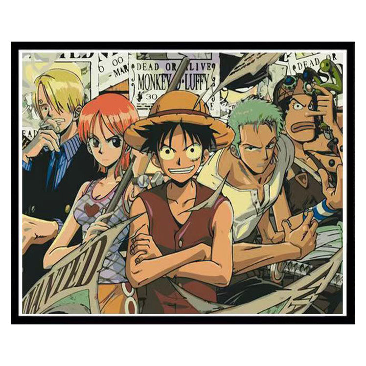 Luffy/Zoro/Nami hermosa pintura al óleo digital de doodle artesanal
