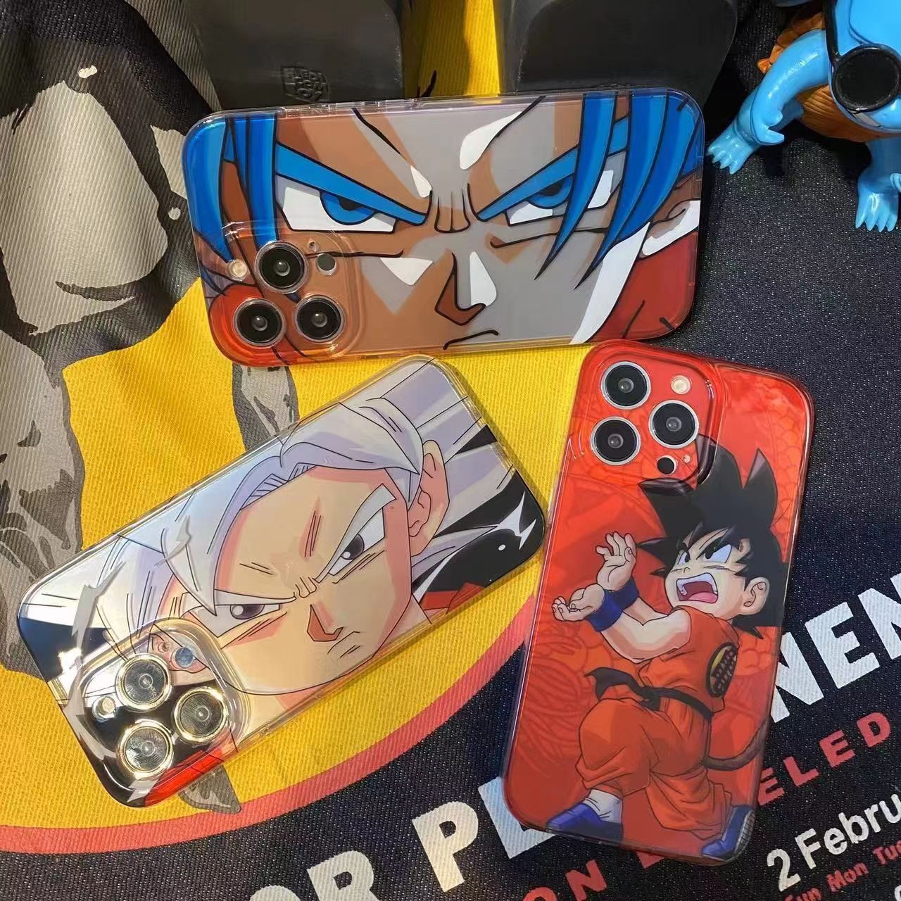 Coque de téléphone Apple en silicone résistante aux chocs Son Goku/Torankusu/Frieza