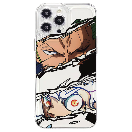 Luffy/Zoro silikonové pouzdro na iPhone odolné proti nárazu