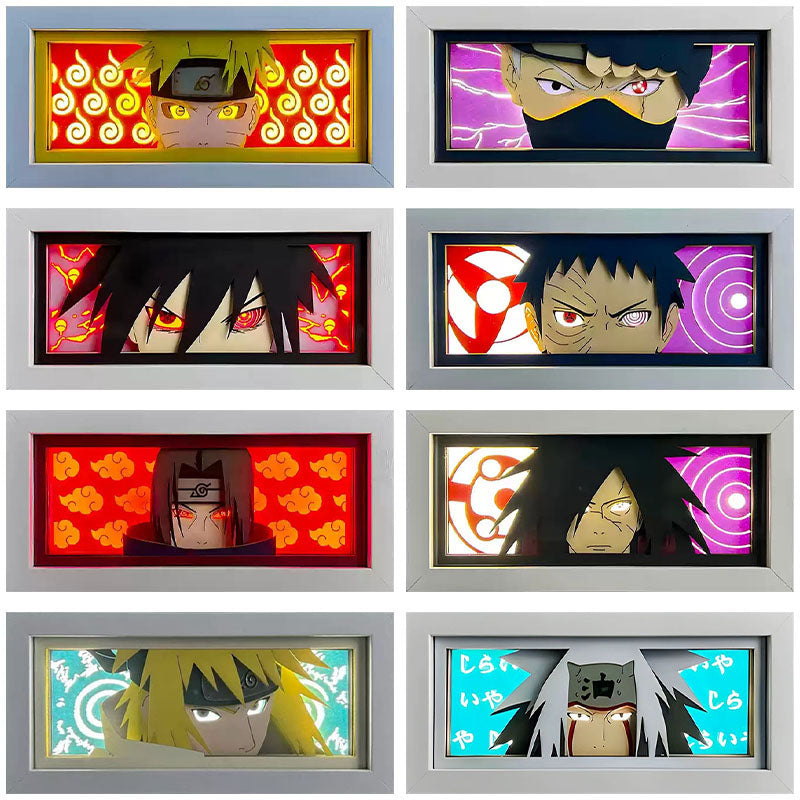 Sasuke/Kakashi/Obito/Itachi 3D Paper Sculpture Night Light - Rozsviťte svět anime!