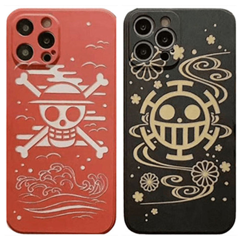 Coque de téléphone en silicone résistante aux chocs pour iPhone Luffy/Law