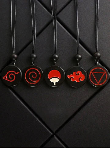 Uzumaki/Dawn tejido hecho a mano natural sándalo púrpura tejido marcador collar conjunto