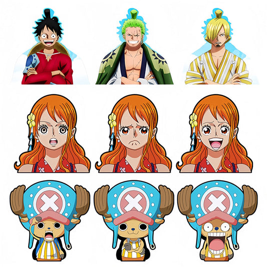 Pegatinas degradadas 3D de Luffy/Zoro/Nami