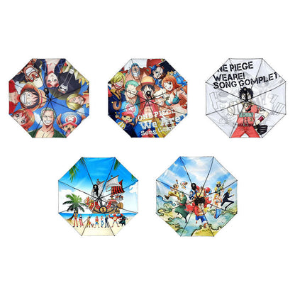 Luffy y otros personajes relacionados con la tendencia paraguas, sombrilla.
