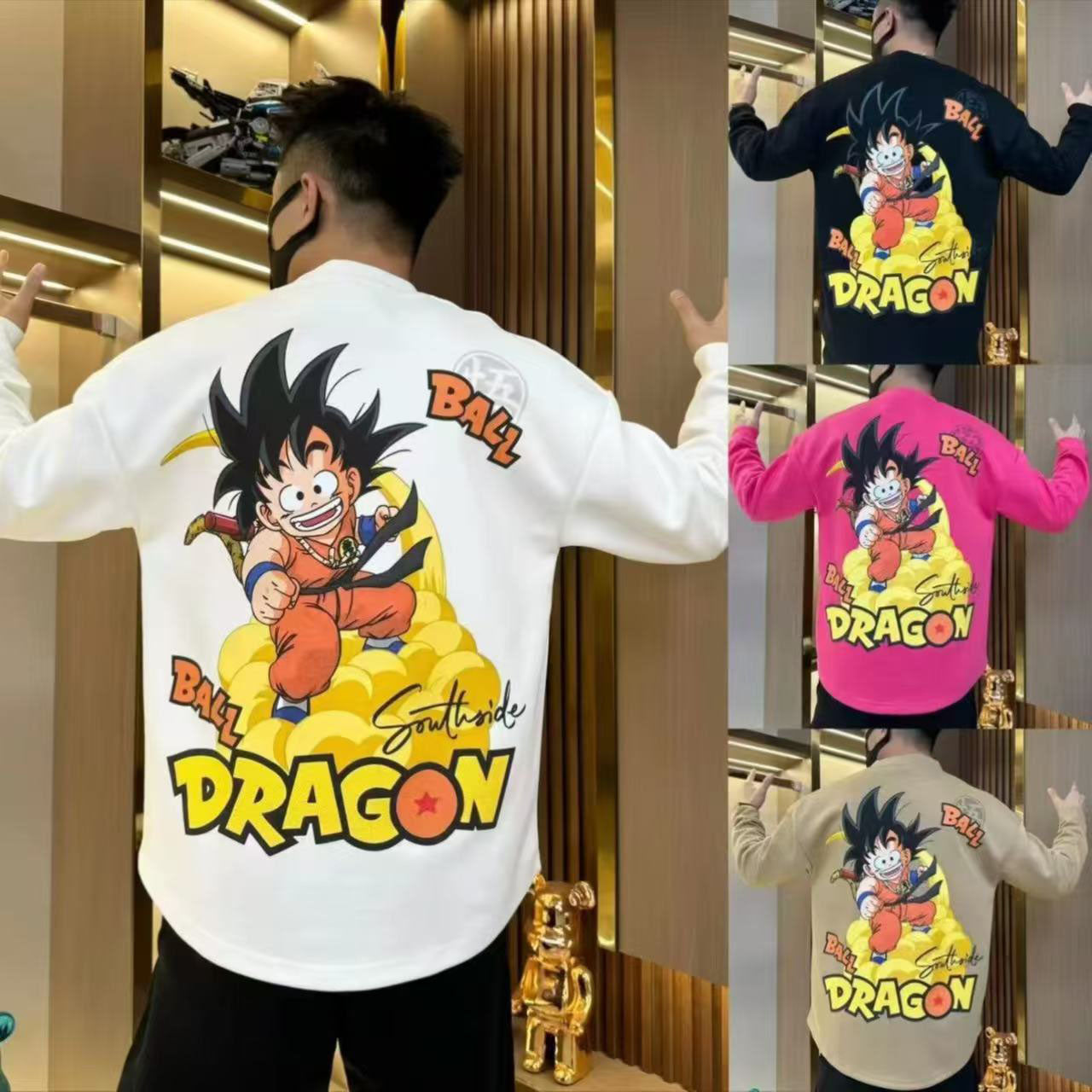 سترة Son Goku Vintage ذات القلنسوة ذات الرقبة الدائرية - إعادة النظر في نمط الرسوم المتحركة الكلاسيكي