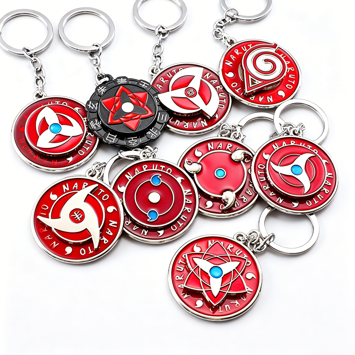 Porte-clés rotatif Naruto Sharingan - Uchiha Anime Spinning Fidget Toy