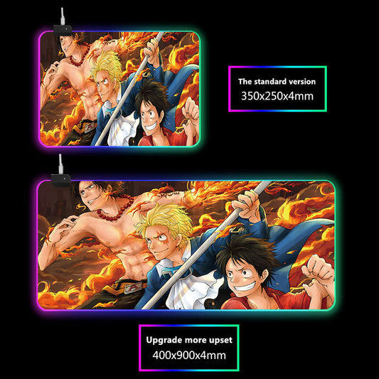 Luffy Cool LED που αλλάζει χρώμα με πάχος ποντικιού με επτά χρώματα