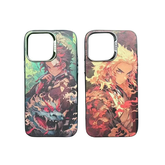 Super flotte smarte telefoncovers med Kamado Tanjirou og Rengoku Kyoujurou mønstre