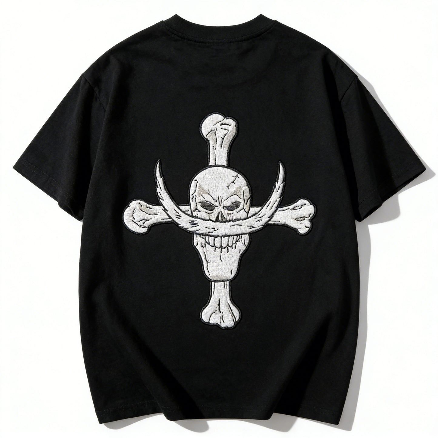 One Piece Whitebeard Edward Newgate Embroidered T-Shirt, Anime Oversized Cotton Tee