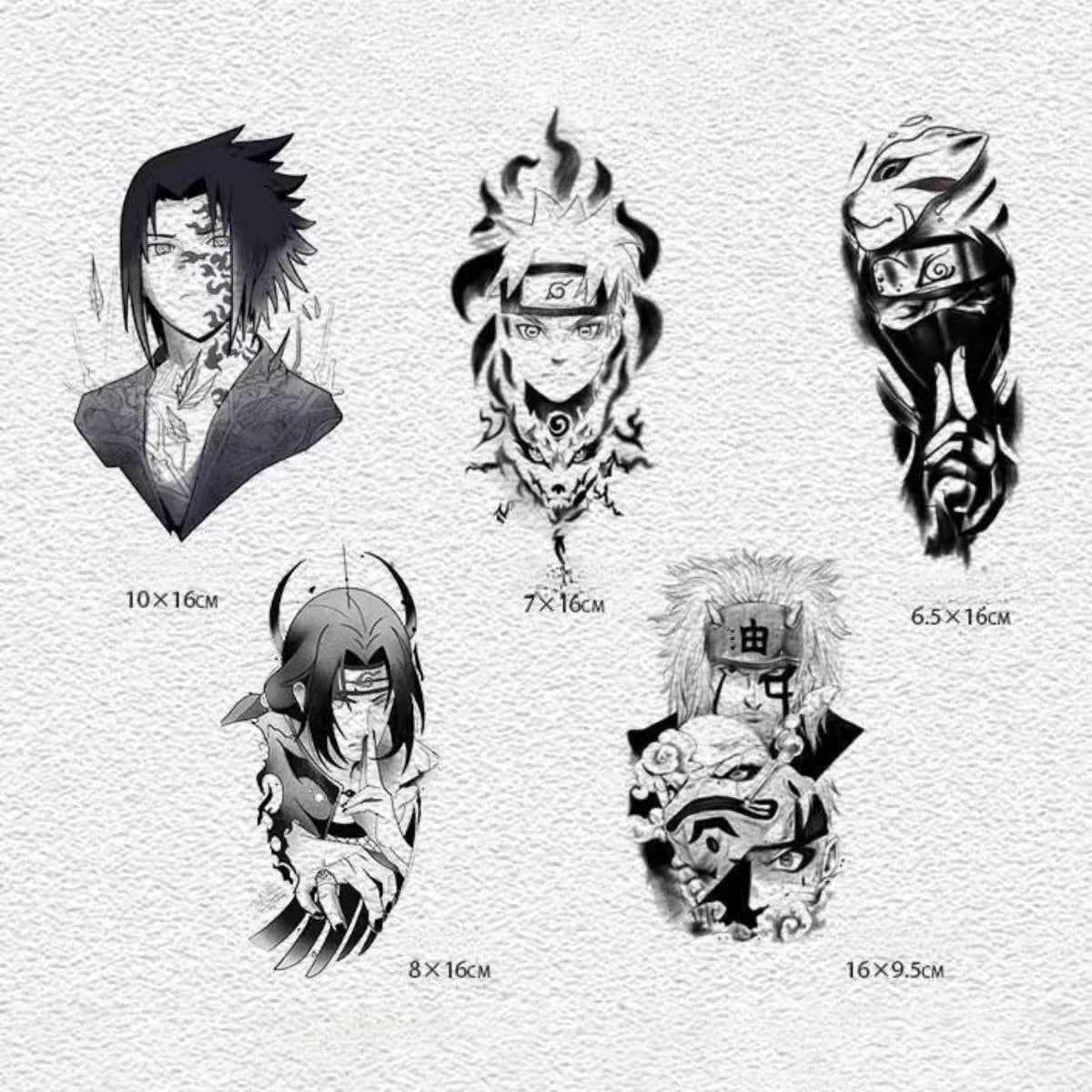 Autocollants de tatouage semi-permanent Uchiha Sasuke/Uzumaki/Hatake Kakashi Cool