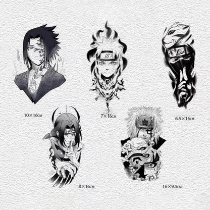 Autocollants de tatouage semi-permanent Uchiha Sasuke/Uzumaki/Hatake Kakashi Cool