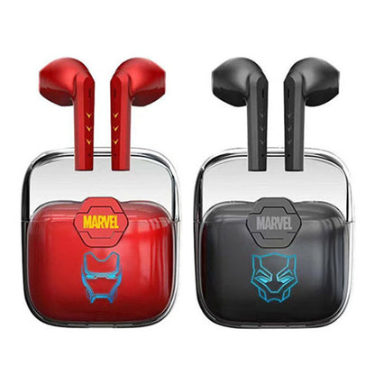 Marvel Iron Man Black Panther kabellose Ohrhörer, Marvel TWS Bluetooth 5.1 Kopfhörer mit LED-Licht