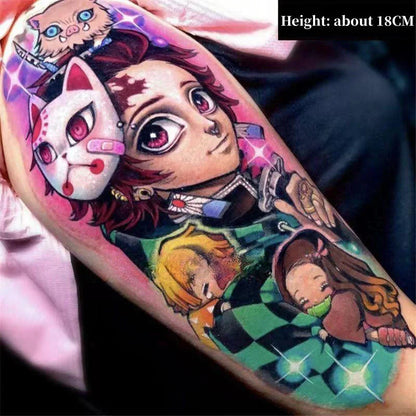Tanjirou/Nezuko/Zenitsu/Inosuke colle une pâte de tatouage de bras de fleur imperméable à l'eau de cuisse