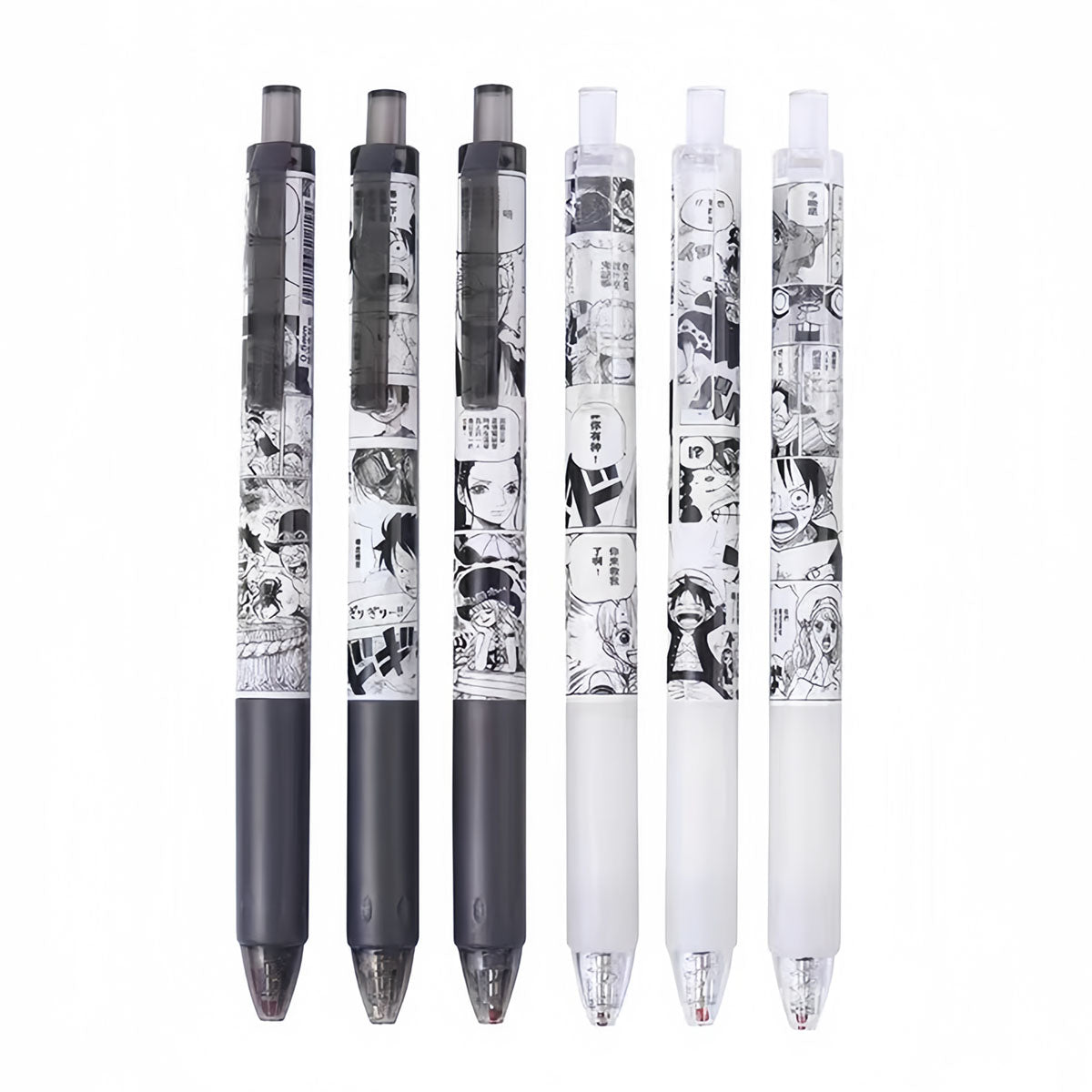 Luffy/Zoro Tryk den neutrale pen seks stykker med 0,5 mm sort pen