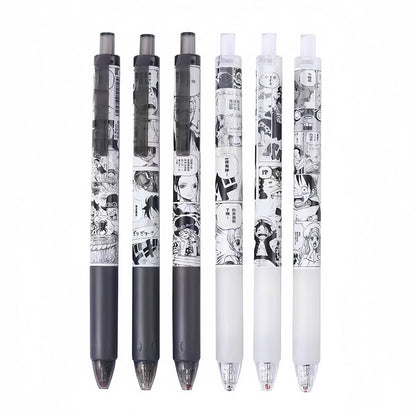 Luffy/Zoro Tryk den neutrale pen seks stykker med 0,5 mm sort pen
