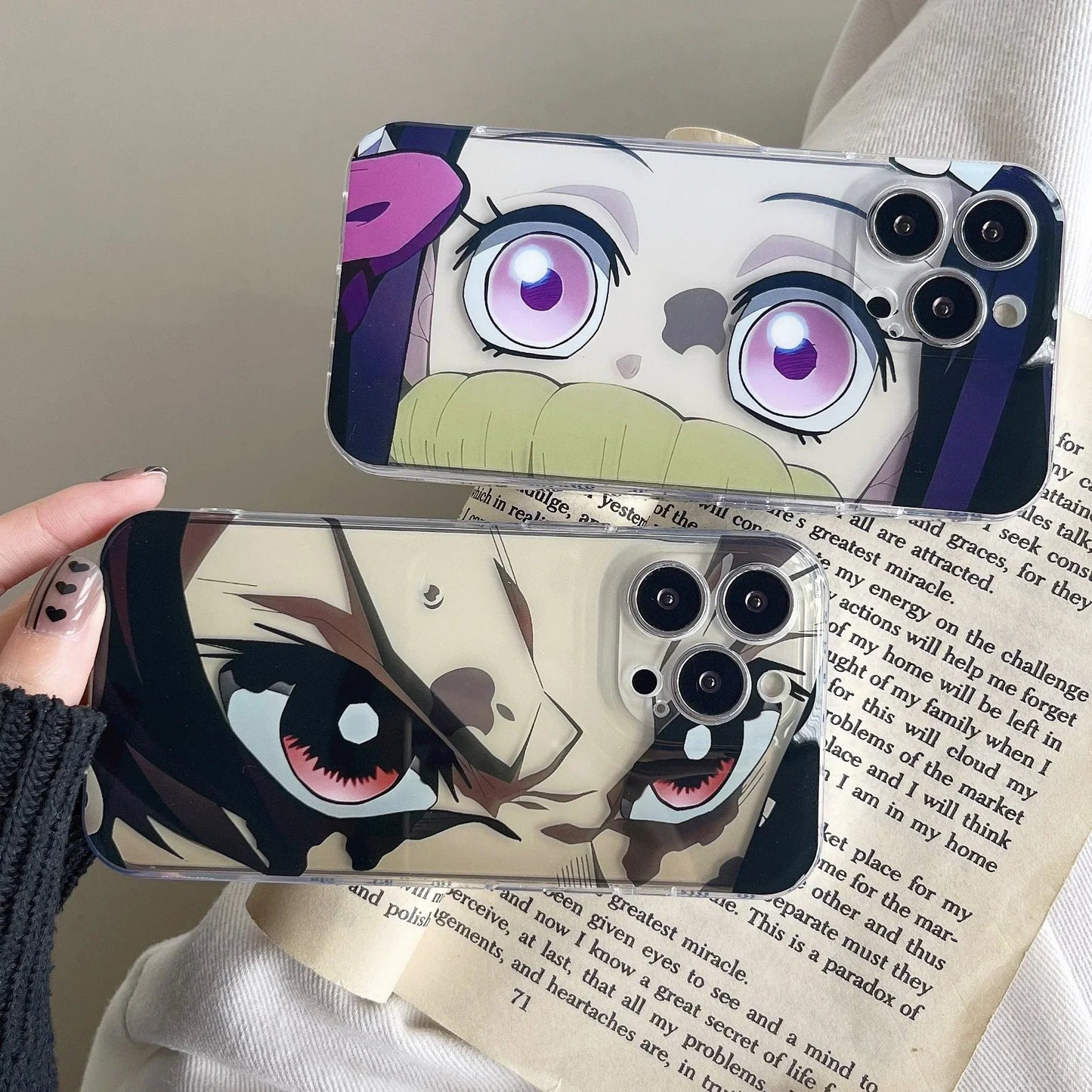 Nezuko/Tanjirou Apple silikonové pouzdro na telefon odolné proti nárazu