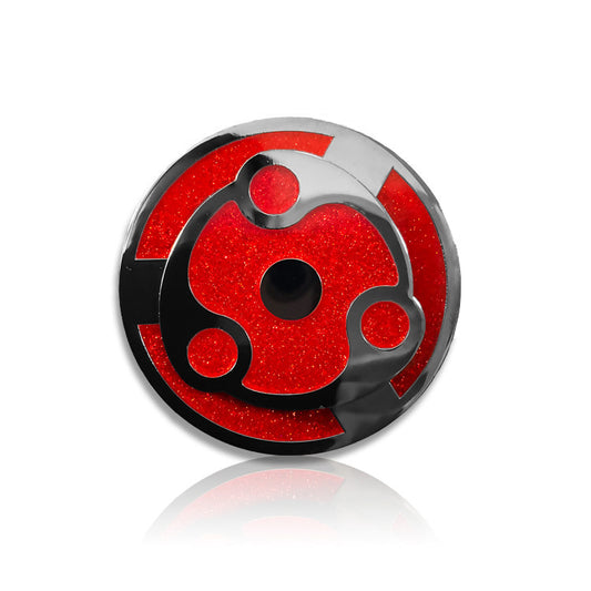 Naruto Uchiha Madara Spinning Mangekyo Sharingan Emaljestift, Roterbar Anime Broche