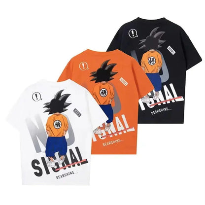Son Goku T-shirt d'été à manches courtes en pur coton pour hommes tout en coton imprimé beau T-shirt ample et cool